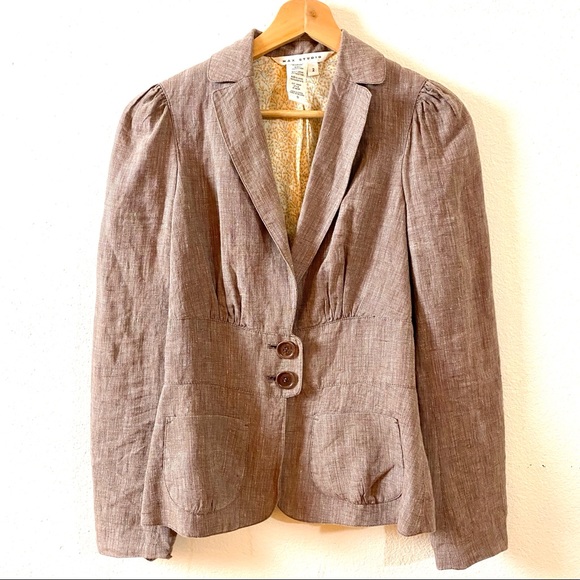 Max Studio Vintage Inspired Linen Jacket Blazer 2 - Picture 3 of 8
